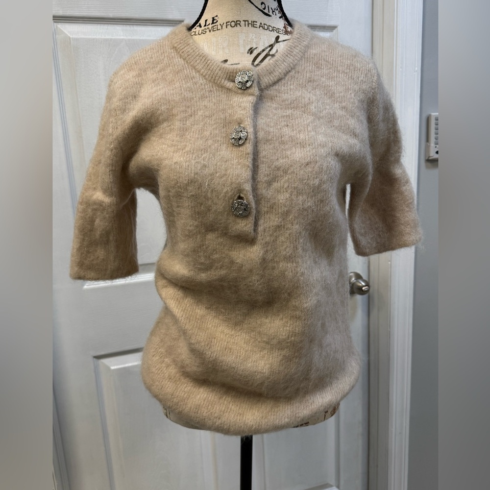 H&M Beige Button-Up Sweater